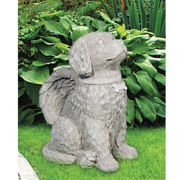 loyal canine companion with the Angelic Dog memorial statue Wings